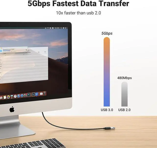 Alt view image 2 of 7 - UGREEN USB Extension Cable USB 3.0 Extender Cord Type A Male to Female Data Transfer Lead for PlayStation, Xbox, Oculus VR, USB Flash Drive, Card Reader, Hard Drive, Keyboard, Printer, Camera (6ft)