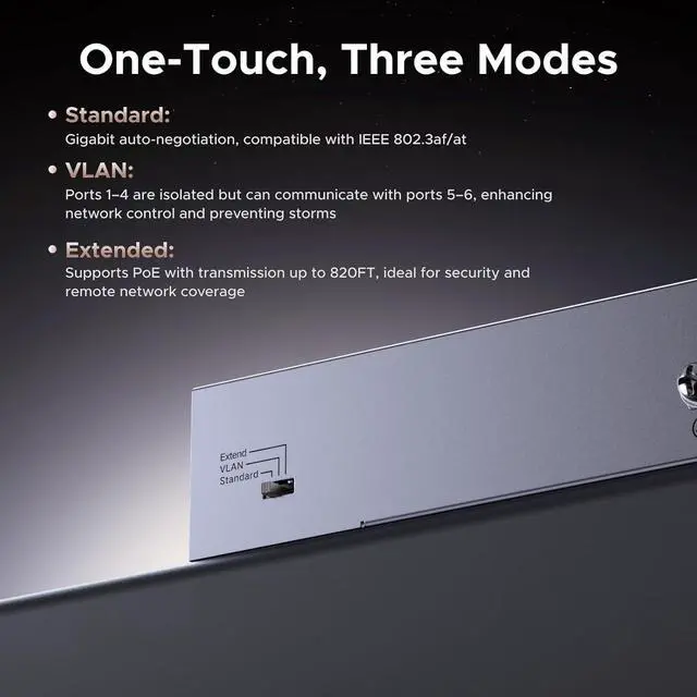 Alt view image 5 of 7 - UGREEN Cat 8 Ethernet Cable 6FT Bundle with 6 Port PoE Switch