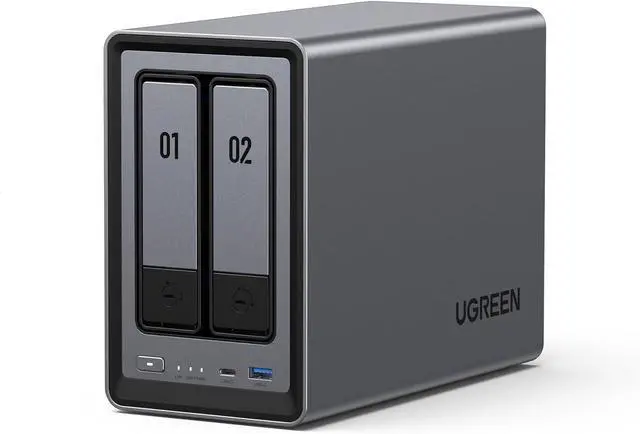Main image of UGREEN NASync DXP2800 2-Bay Desktop NAS, Intel N100 Quad-core CPU, 8GB DDR5 RAM, 2.5GbE, 2 * M.2 NVMe Slots, 4K HDMI, Network Attached Storage (Diskless)