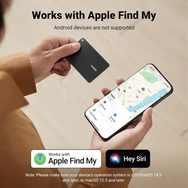 Alt view image 3 of 7 - UGREEN FineTrack Slim Smart Finder Compatible with Apple Find My (iOS Only), 1.7mm Ultra-Slim Wallet Finder, IP68 Waterproof Rechargeable Bluetooth Tracker Card for Wallet, Key, Luggage Tags