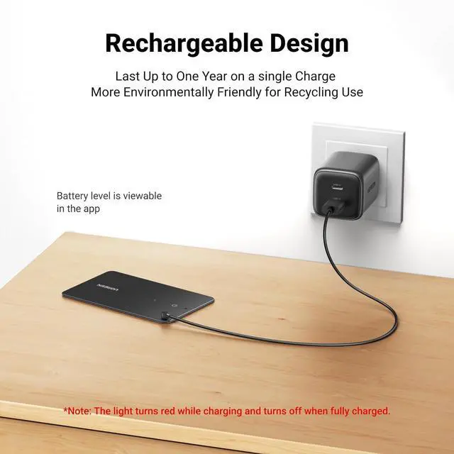 Alt view image 7 of 7 - UGREEN FineTrack Slim Smart Finder Compatible with Apple Find My (iOS Only), 1.7mm Ultra-Slim Wallet Finder, IP68 Waterproof Rechargeable Bluetooth Tracker Card for Wallet, Key, Luggage Tags