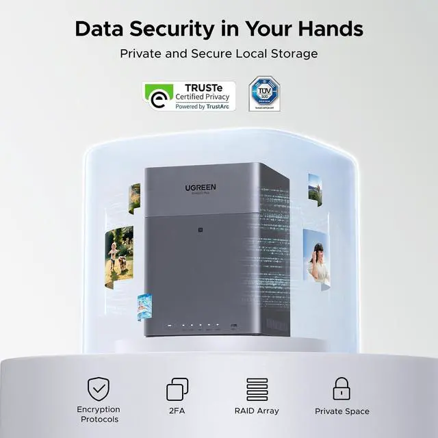 Alt view image 5 of 7 - UGREEN NAS DH4300 Plus 4-Bay Desktop NAS, Support Capacity up to 120TB, Remote Access, AI Photo Album, Beginner Friendly System, 8GB LPDDR4X RAM, 2.5GbE, 4K HDMI, Network Attached Storage (Diskless)
