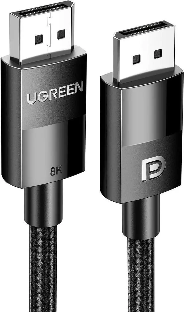 Alt view image 2 of 7 - UGREEN VESA Certified 8K DisplayPort Cable 6.6FT, DP 1.4 Displayport to Displayport Bundle 4K DisplayPort to HDMI Cable 1080P@120Hz, Active DP 1.2 to HDMI 1.4 Cord