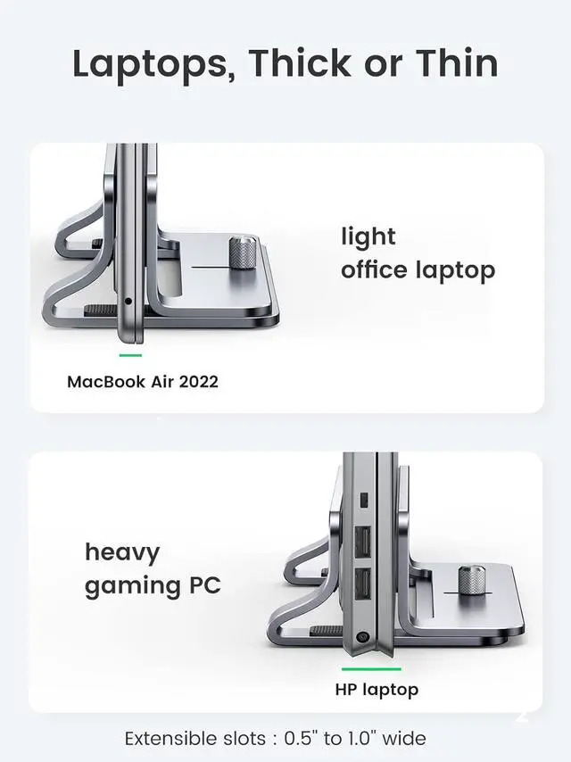 Alt view image 3 of 7 - UGREEN Vertical Laptop Stand Bundle