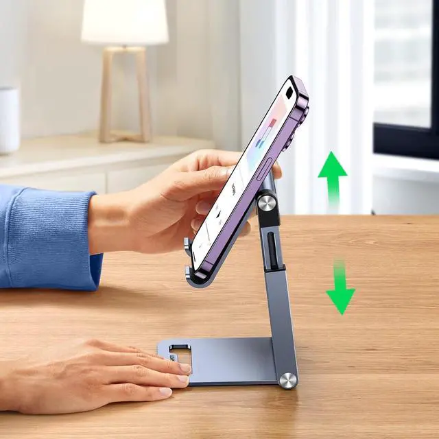 Alt view image 6 of 7 - UGREEN Phone Stand for Desk and Cell Phone Holder Height Adjustable Bundle