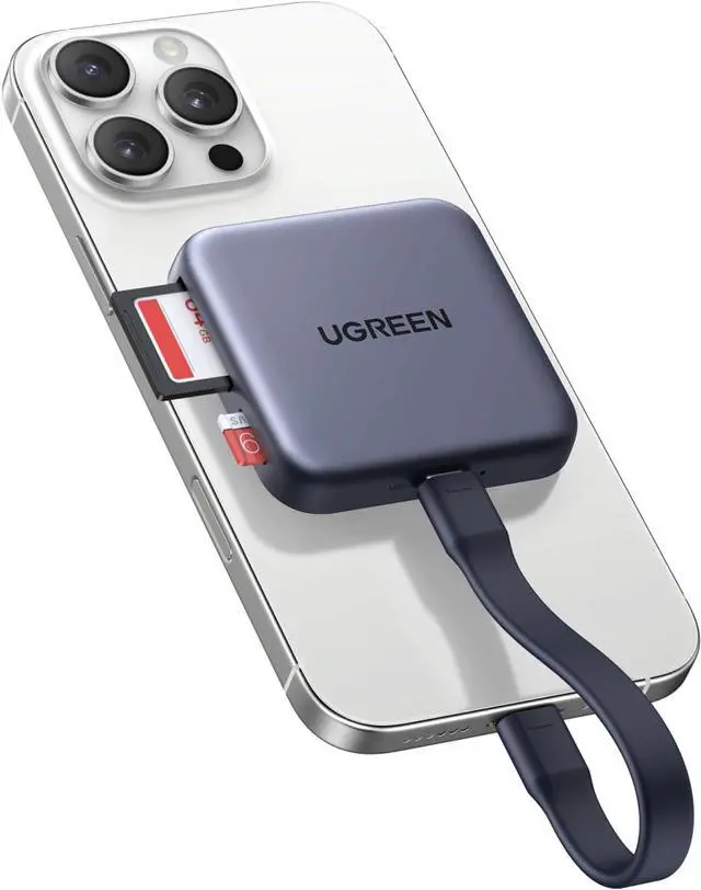 Main image of UGRREN Magnetic USB C SD 4.0 Card Reader, Portable Micro SD Card Reader Memory Card Reader Adapter for iPhone 16/15 MacBook Compatible 312MB/s SD/TF/Micro SD