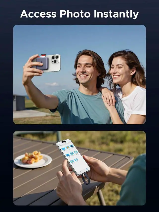 Alt view image 3 of 7 - UGRREN Magnetic USB C SD 4.0 Card Reader, Portable Micro SD Card Reader Memory Card Reader Adapter for iPhone 16/15 MacBook Compatible 312MB/s SD/TF/Micro SD