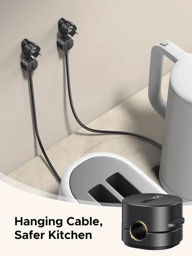 Alt view image 4 of 7 - UGREEN Cable Organizer Clips, Adhesive Cable Management - 6-Pack Strong Magnetic Cord Holder for Desk to Keep Phone Charging Cables, Computer Cords, and Various Cord Organized for Nightstand, Black