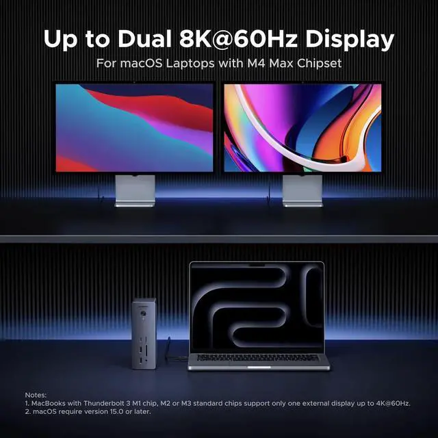 Alt view image 4 of 7 - UGREEN Revodok Max 2131 Thunderbolt 5 Dock, 13-in-1, 120Gbps Transfer, Single 8K, Dual 6K60Hz Display, 140W Max Charging, 2.5GbE, SD/TF 4.0, for Thunderbolt 5/4 MacBooks and Windows Laptops