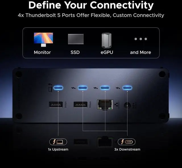 Alt view image 7 of 7 - UGREEN Revodok Max 2131 Thunderbolt 5 Dock, 13-in-1, 120Gbps Transfer, Single 8K, Dual 6K60Hz Display, 140W Max Charging, 2.5GbE, SD/TF 4.0, for Thunderbolt 5/4 MacBooks and Windows Laptops