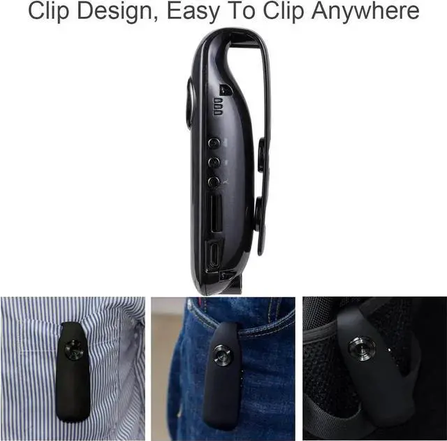 Alt view image 5 of 7 - Lenofocus Mini Body Camera 1080P Hidden Spy Cameras Body Mounted Video Camera for Civilians and Police, Small Personal Wearable Pocket Body Worn Cam Bike Camera for Cycling Home Office Security