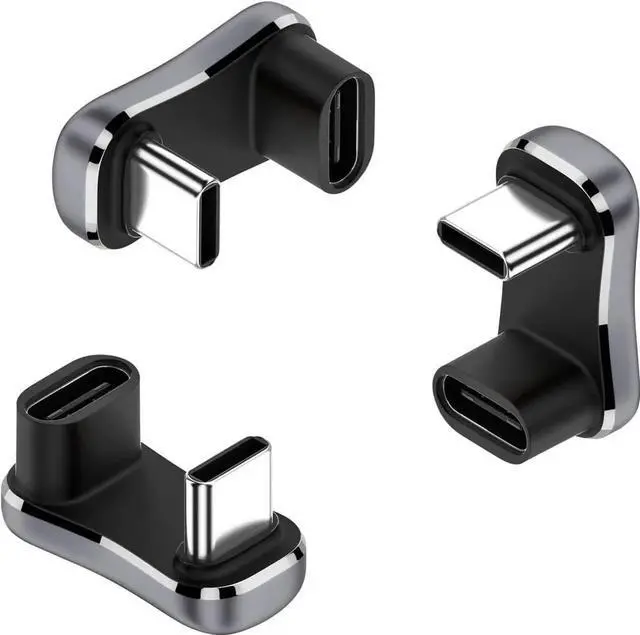 Main image of 3-Pack USB C 180 Degree Adapter, 20Gbps USB C to USB C (3.2 Gen 2x2, PD 140W), U-Shaped Right Angle for Steam Deck, Laptop, Phone, Hub  Space-Saving Design