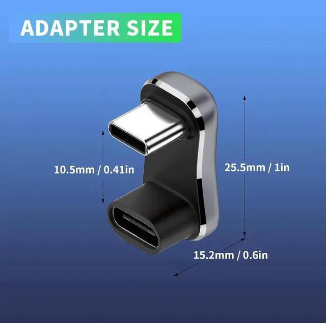 Alt view image 2 of 7 - 3-Pack USB C 180 Degree Adapter, 20Gbps USB C to USB C (3.2 Gen 2x2, PD 140W), U-Shaped Right Angle for Steam Deck, Laptop, Phone, Hub  Space-Saving Design