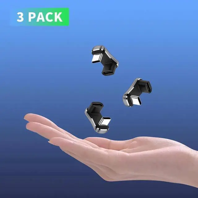 Alt view image 6 of 7 - 3-Pack USB C 180 Degree Adapter, 20Gbps USB C to USB C (3.2 Gen 2x2, PD 140W), U-Shaped Right Angle for Steam Deck, Laptop, Phone, Hub  Space-Saving Design