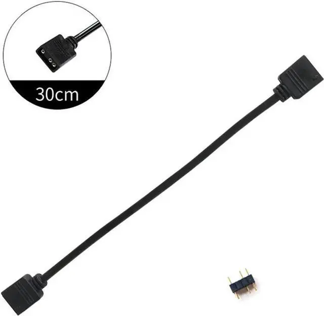 Alt view image 2 of 3 - 5 Pack RGB Extension Cable 1FT, 3-Pin Female to Female LED Strip Connector w/ Gender Changer Adapter for 5V RGB/RGBW LED Light Strips, PC Case, Motherboard, DIY Lighting