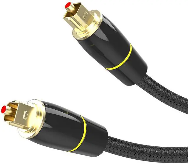 Alt view image 6 of 7 - DIXSG Digital Optical Audio Cable 6.6FT (2M), Toslink Fiber Optic Cable for Soundbar, TV, PS4, Xbox, Home Theater, and Stereo System  Black