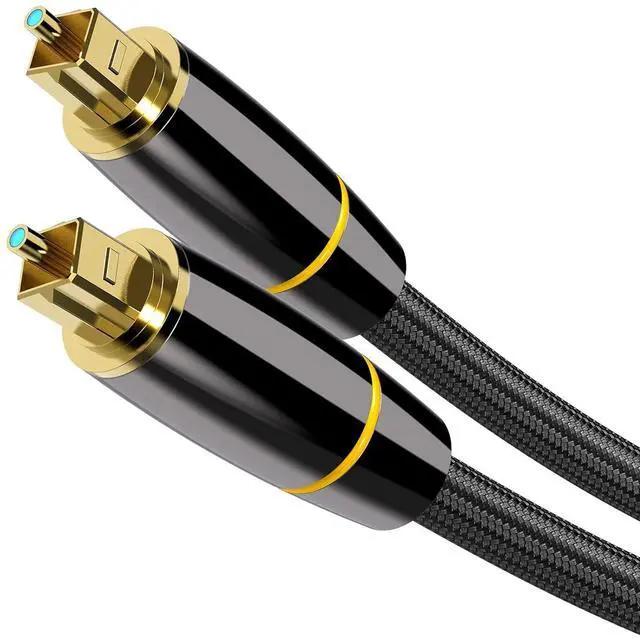Main image of DIXSG Digital Optical Audio Cable 6.6FT (2M), Toslink Fiber Optic Cable for Soundbar, TV, PS4, Xbox, Home Theater, and Stereo System  Black