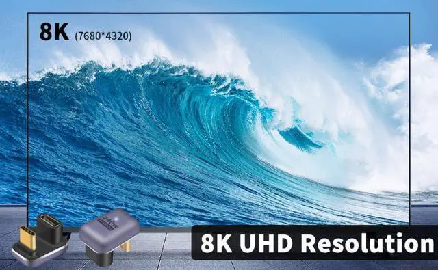 Alt view image 7 of 7 - DIXSG 2-Pack 180° USB-C Adapter, USB4.0 Type-C Extender Connector, 240W PD Fast Charging, 40Gbps Data Transfer & 8K Video, Compatible with Thunderbolt 4/3, Laptop, MacBook