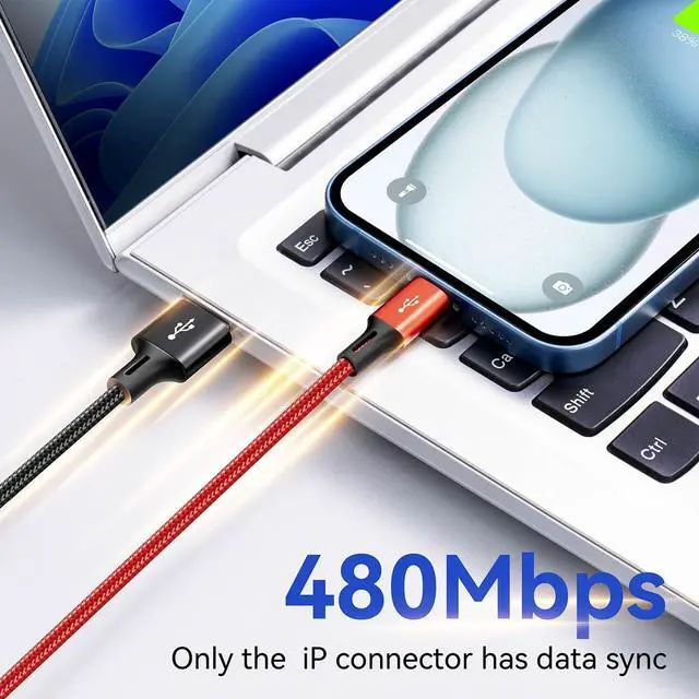 Alt view image 3 of 7 - DIXSG 4-in-1 Multi Charging Cable (2-Pack, 4FT), 3.5A Fast Charging Braided Cord with USB-C/Micro/Lightning Compatible for iPhone, Samsung Galaxy, Tablets & More