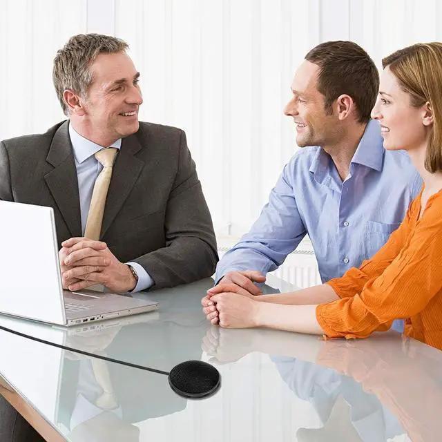 Alt view image 6 of 7 - DIXSG M1 USB Condenser Microphone, 360° Omnidirectional Desktop Mic for PC/Laptop, Conference Calls, Online Learning, Gaming, Podcasting & Recording