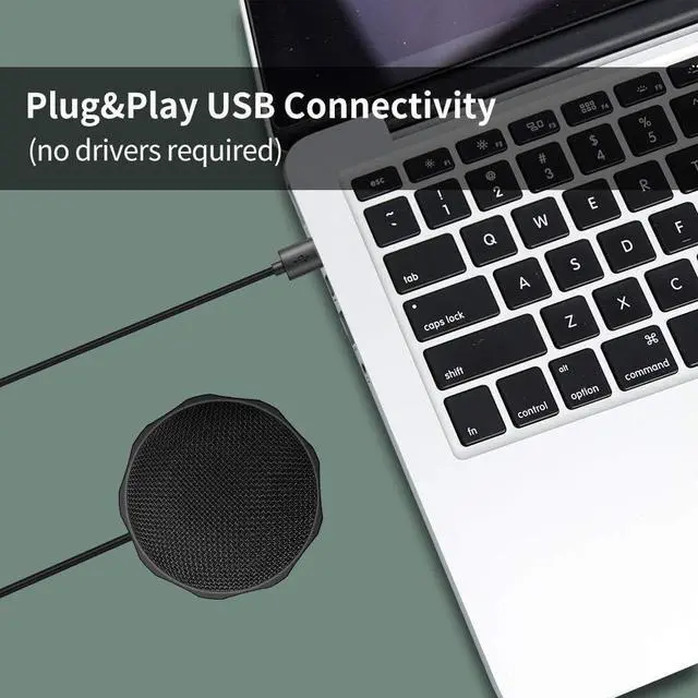 Alt view image 3 of 7 - DIXSG M1 USB Condenser Microphone, 360° Omnidirectional Desktop Mic for PC/Laptop, Conference Calls, Online Learning, Gaming, Podcasting & Recording