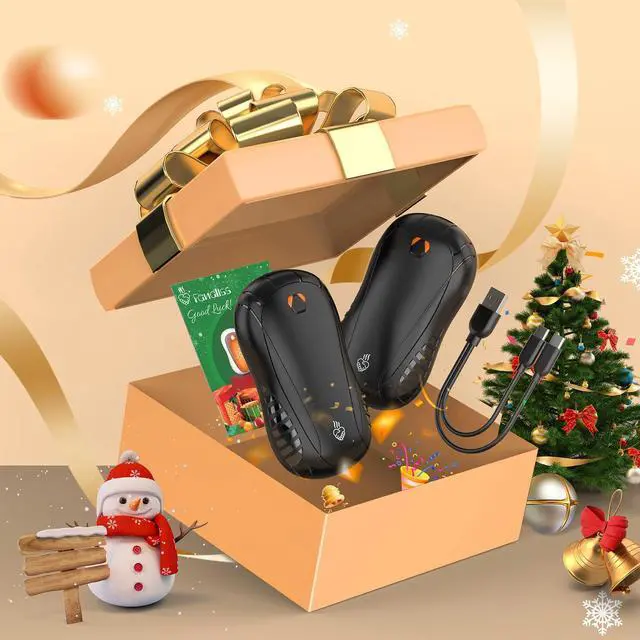 Alt view image 6 of 7 - 2 Pack Hand Warmers Rechargeable 6000mAh Electric Portable Hand Warmers 2 in 1 FANDLISS Electric Portable Pocket Heater with 12Hrs & 3 Level Warmth Gift, Outdoor, Women Men Gift, Black