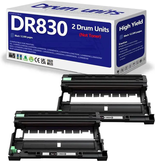 Main image of Ennovor Compatible DR830 Drum 2 Pack Replacement for Brother DR830xl DR-830 Drum Unit use with DCP-L2640DW HL-L2460DW HL-L2405W HL-L2480DW MFC-L2820DW MFC-L2807DW HL-L2400D HL-L2865DW Printer