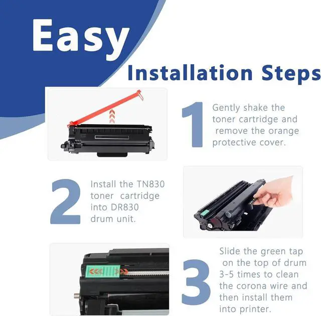 Alt view image 4 of 6 - Ennovor Compatible DR830 Drum 2 Pack Replacement for Brother DR830xl DR-830 Drum Unit use with DCP-L2640DW HL-L2460DW HL-L2405W HL-L2480DW MFC-L2820DW MFC-L2807DW HL-L2400D HL-L2865DW Printer
