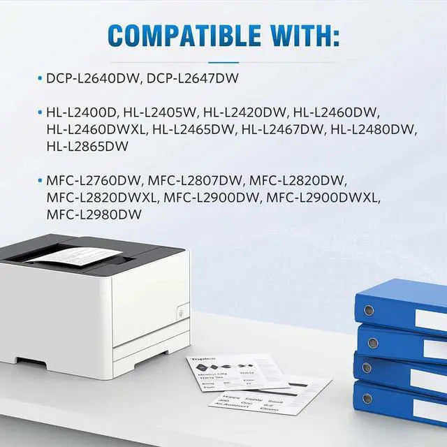 Alt view image 3 of 6 - Ennovor TN830XL Toner Cartridge Compatible Replacement for Brother DCP L2640DW L2647DW HL L2420DW L2460DW L2460DWXL L2465DW L2467DW L2480DW L2865DW MFC L2820DW L2900DWXL L2980DW (2 Black) High Yield