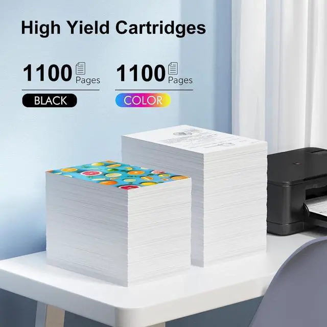 Alt view image 3 of 5 - Ennovor 822xl Ink Cartridge Remanufactured Replacement for Epson 822XL 822 XL Ink Cartridges Use with WF-3820 WF-3823 WF-4820 WF-4830 WF-4833 WF-4834 Printer (3 Black Cyan Magenta Yellow)