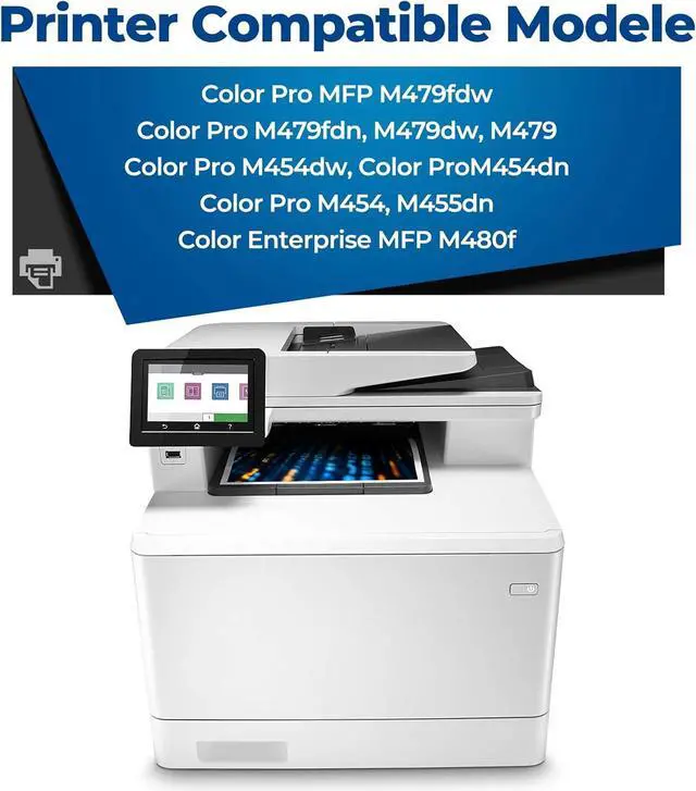Alt view image 2 of 7 - Ennovor 414A Toner Cartridges Replacement Pro MFP M479fdw M454dw for HP 414A 414X Toner (with Chip) W2020A W2020X Works for Pro M479fdn M454dn M479 M454 Printer 4Pack(1BK+1C+1M+1Y)