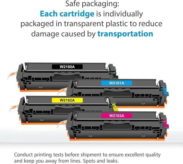 Alt view image 4 of 7 - Ennovor 218A Toner Cartridges 4 Pack| Replacement for 218A W2180A Ink 218X W2180X Toner Cartridges Works with Color Laserjet Pro 3201dw MFP 3301 Series 3301fdw 3301sdw 3301cdw Printer Ink (with Chip)