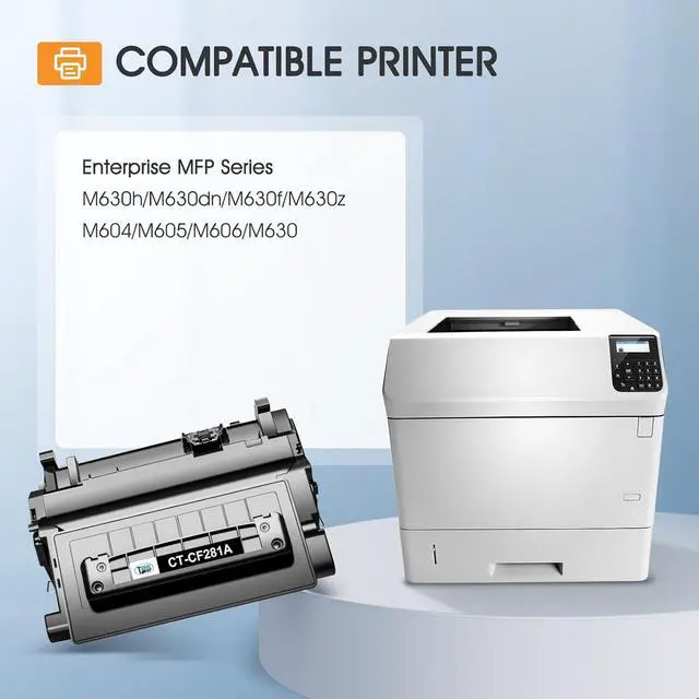Alt view image 2 of 6 - CF281A 81A Black Toner Cartridge 2-Pack Compatible Replacement for HP 81A 81X CF281A CF281X Toner Cartridge for HP Enterprise MFP M604 M605 M630h M630dn M630f M630z M606 M630 Printer Ink