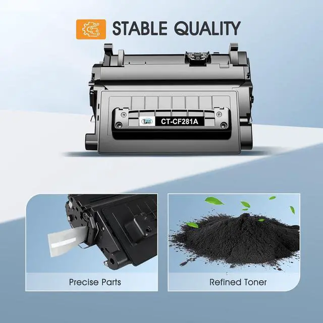 Alt view image 5 of 6 - CF281A 81A Black Toner Cartridge 2-Pack Compatible Replacement for HP 81A 81X CF281A CF281X Toner Cartridge for HP Enterprise MFP M604 M605 M630h M630dn M630f M630z M606 M630 Printer Ink