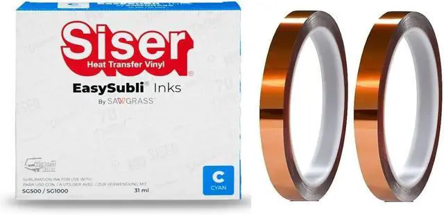 Main image of Sawgrass EasySubli Ink Cartridge for SG500 and SG1000 Printer - CYAN (31ml) - Bundle with 2 Rolls of SUBLIMAX Tape (Easysubli SG500 Ink Cyan for Siser users)