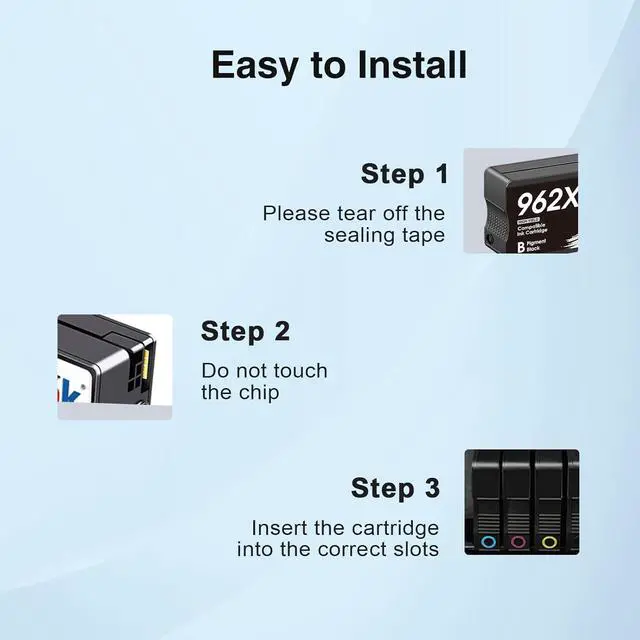 Alt view image 7 of 7 - Ennovor 962XL Ink Cartridges for HP 962XL Ink Cartridges Combo Pack Work for HP Officejet Pro 9015e 9025e 9018e 9025e 9010 9015 9025 9020 Printer for HP 962 XL (4 Pack)