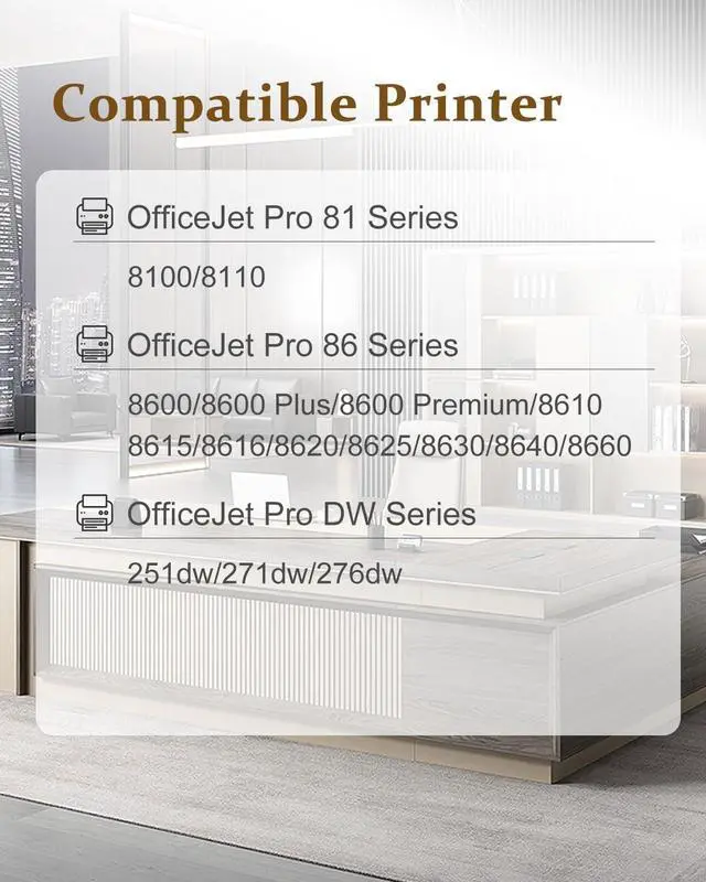 Alt view image 2 of 7 - Ennovor 950XL 951XL Ink Cartridges Combo Pack Replacement for HP 950 951 XL HP950 HP951 XL for OfficeJet Pro 8100 8110 8600 8610 8615 8616 8620 8625 8630 8640 8660 251DW 276DW 271DW (BK C Y M 4Pack)