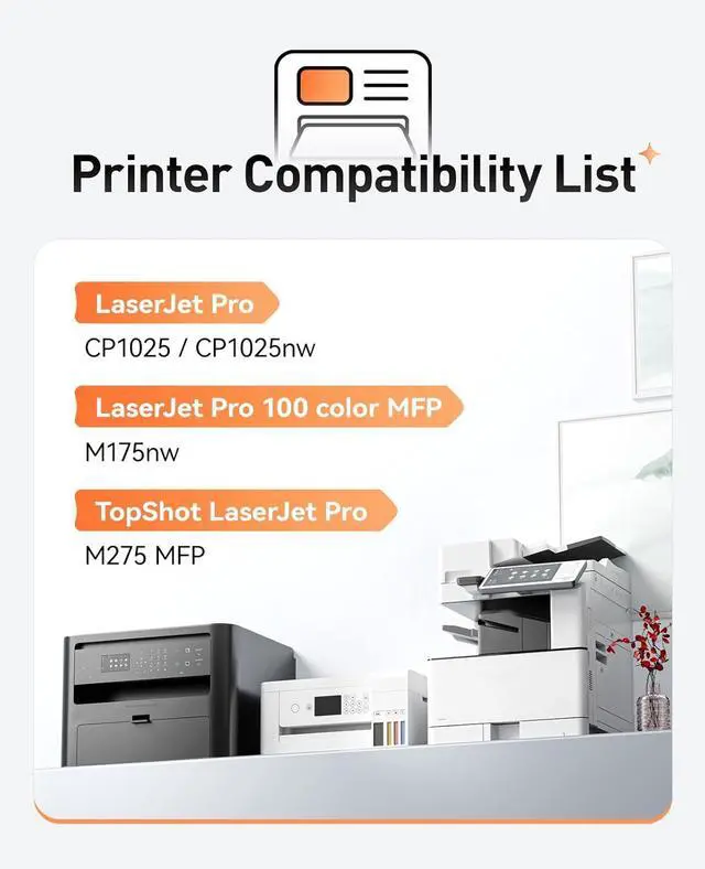 Alt view image 2 of 6 - Ennovor 126A Toner Cartridge Set 4-Pack Replacement for HP 126A CE310A CE311A CE312A CE313A Compatible with HP Laserjet Pro 100 Color MFP M175nw CP1025 CP1025nw M275 Printer Black Cyan Magenta Yellow