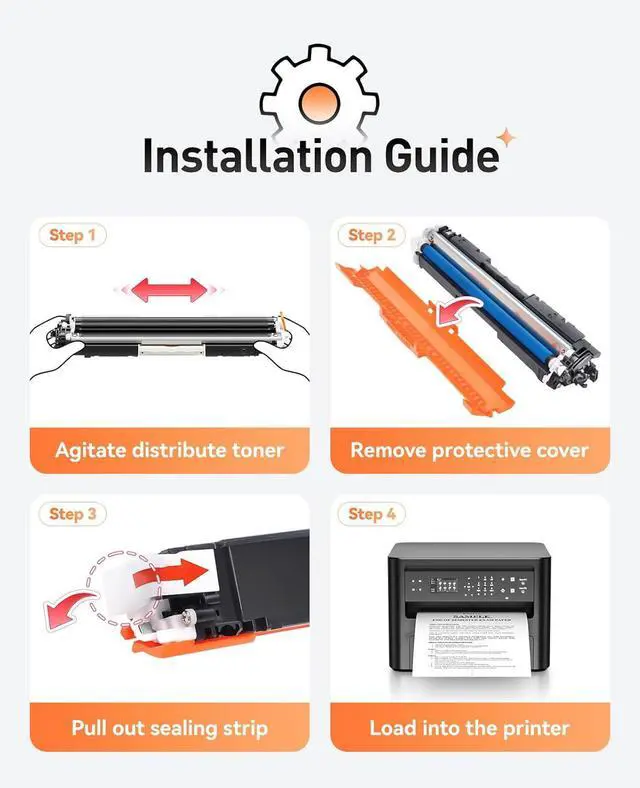 Alt view image 4 of 6 - Ennovor 126A Toner Cartridge Set 4-Pack Replacement for HP 126A CE310A CE311A CE312A CE313A Compatible with HP Laserjet Pro 100 Color MFP M175nw CP1025 CP1025nw M275 Printer Black Cyan Magenta Yellow