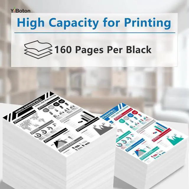 Alt view image 3 of 6 - Ennovor High Yield 68 Black Ink Cartridges 7FP21TN Compatible for HP 68 68XL Ink for Envy 6152e 6155e 6552e 6555e 6558e Printer (2-Pack Black)