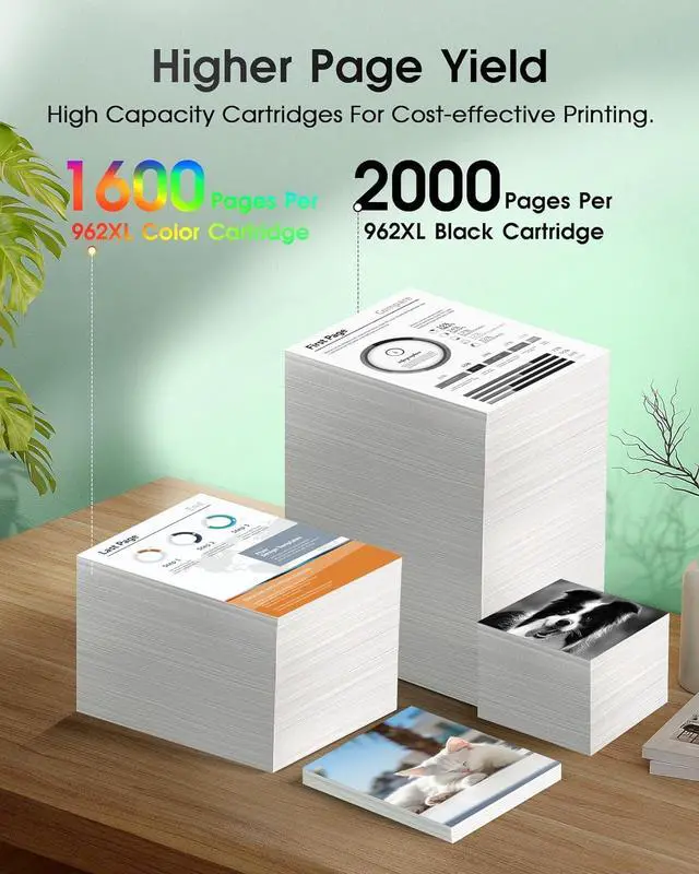 Alt view image 3 of 6 - Ennovor 962XL 962 XL Ink Cartridges Combo Pack for 962 962 XL Ink Cartridges for HP OfficeJet Pro 9010 9012 9015 9018 9019 9020 9025 Printer (1BK/1C/1M/1Y, 4 Pack)