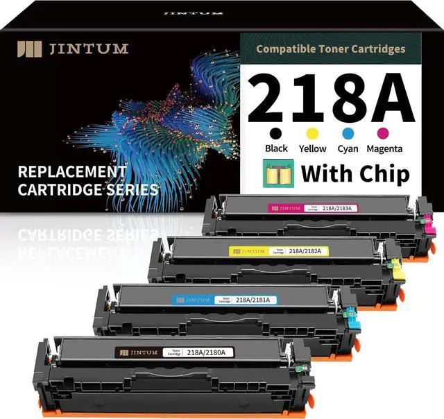 Main image of Ennovor JINTUM 218A Toner Cartridge Replacement for HP 218A 218X Toner for Color Pro 3201dw; Color Pro MFP 3301cdw 3301fdw 3301sdw Printers (with Chip)