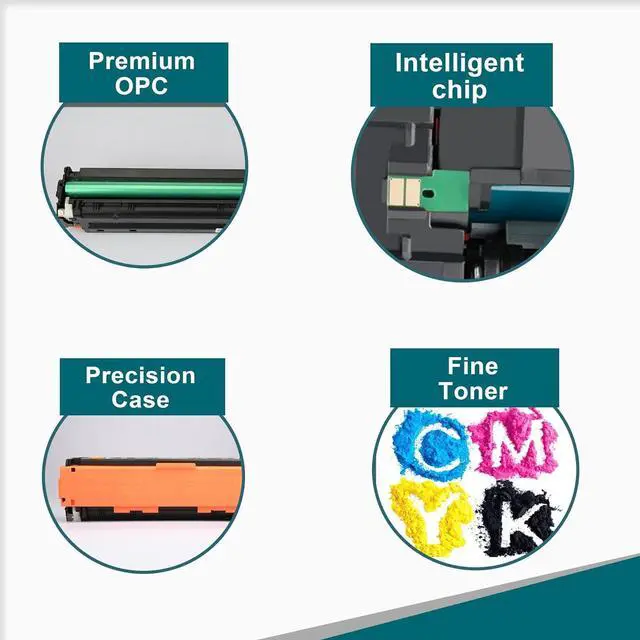Alt view image 4 of 7 - Ennovor 307A Toner Cartridge 4 Pack Replacement for HP 307A Works with HP Color Professional CP5225 CP5225n CP5225dn Printer Toner (Black Cyan Magenta Yellow)