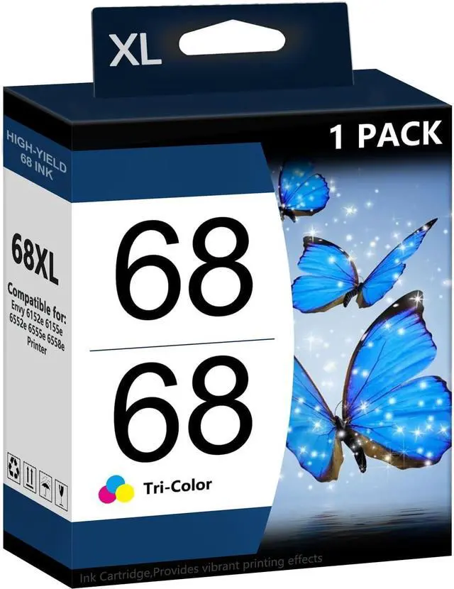 Main image of Ennovor 68 Tri-Color Ink Cartridge Combo Pack Compatible for HP 68 Ink Replacement for Envy 6152e 6155e 6552e 6555e 6558e Printer (1 Tri-Color)