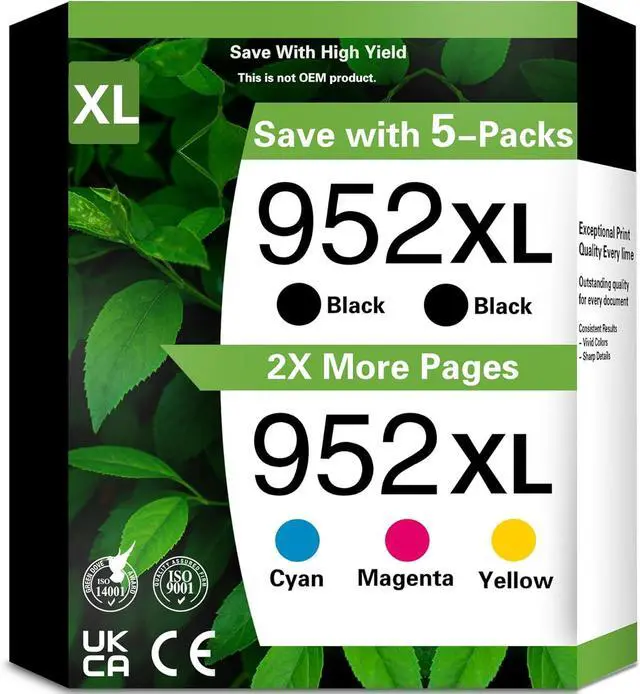 Main image of Ennovor 952XL 952 XL Ink Cartridge 5 Pack Compatible for HP 952XL Combo (XL 2Black, Cyan, Magenta Yellow) to use with HP Officejet Pro 8710 8720 7740 8740 7720 8715 8702 Printer