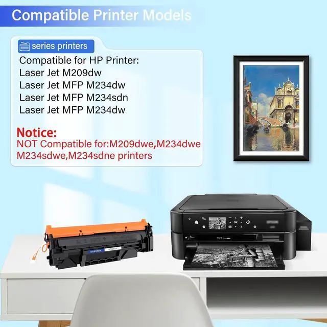 Alt view image 2 of 7 - Ennovor W1340A Compatible for HP 134A Black Toner Cartridge use for Laserjet Pro M209dw MFP M234dw M234sdn M234dw(NOT USE with M209we, M234dwe, M234sdwe,M234sdne,2 Pack)