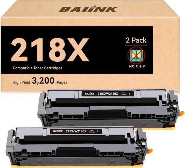 Main image of Ennovor 218X Black Toner Cartridges (No Chip) Replacement for HP 218X Black 218A W2180A W2180X Compatible for Pro MFP 3301fdw Pro 3201dw MFP 3301cdw MFP 3301sdw Printer (2-Pack)
