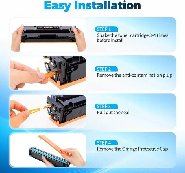 Alt view image 5 of 6 - Ennovor 218X Black Toner Cartridges (No Chip) Replacement for HP 218X Black 218A W2180A W2180X Compatible for Pro MFP 3301fdw Pro 3201dw MFP 3301cdw MFP 3301sdw Printer (2-Pack)