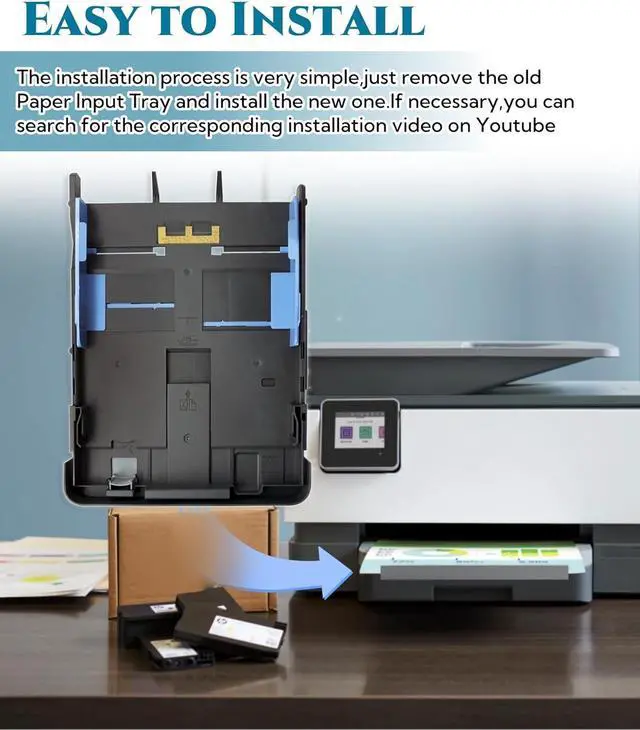 Alt view image 5 of 6 - Ennovor Paper Input Delivery Tray Replacement Part Fits for HP OfficeJet Pro 9010 9012 9015 9016 9019 9018 9010E 9016E 9015E 9018E 9013E