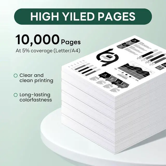Alt view image 3 of 5 - Ennovor 50F1H00 501H Toner Cartridge High Yield Replacement for Lexmark 501H 50F1H00 MS310dn MS410dn MS610dn MS312dn MS315dn MS415dn Printer Ink Black, 2 Pack [10,000 Pages]